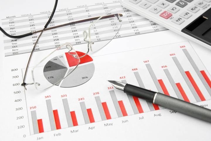 Red Business Chart