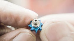 The blue color of this after-market turbine makes it easy to spot. The blue color of this after-market turbine makes it easy to spot.