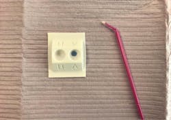 Figure 3: Placement of one drop of SDF in a plastic dappen dish Figure 3: Placement of one drop of SDF in a plastic dappen dish