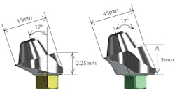 Figure 2: 17-degree angled multiunit abutment (BioHorizons) Figure 2: 17-degree angled multiunit abutment (BioHorizons)