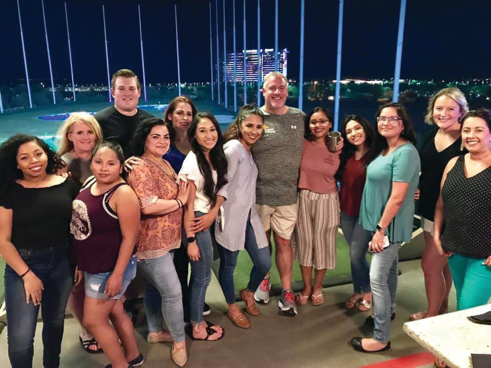 Dr. Moody and the team from New Horizon Dental Institute, a nonprofit 501(c)(3) dental office in Tempe, Arizona, enjoy a beautiful night at Scottsdale&rsquo;s Top Golf.