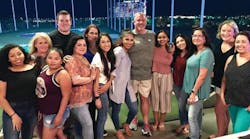 Dr. Moody and the team from New Horizon Dental Institute, a nonprofit 501(c)(3) dental office in Tempe, Arizona, enjoy a beautiful night at Scottsdale&rsquo;s Top Golf.