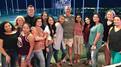 Dr. Moody and the team from New Horizon Dental Institute, a nonprofit 501(c)(3) dental office in Tempe, Arizona, enjoy a beautiful night at Scottsdale’s Top Golf.