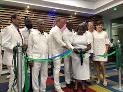 Good Samaritan Hospital Executive Director Moises Sifren (fifth from left) and supporters celebrate the opening of a new dental training center in November 2019. Good Samaritan Hospital Executive Director Moises Sifren (fifth from left) and supporters celebrate the opening of a new dental training center in November 2019.
