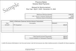 Figure 1: Sample form. Documentation is important for these reimbursements. Figure 1: Sample form. Documentation is important for these reimbursements.