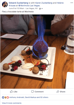 Figure 2: An example of “food porn” that many people are quick to share on social media along with the location where the image was taken Figure 2: An example of “food porn” that many people are quick to share on social media along with the location where the image was taken