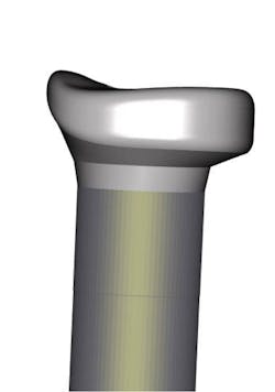 Figure 2: The digital design of a custom healing abutment on a laboratory analog Figure 2: The digital design of a custom healing abutment on a laboratory analog
