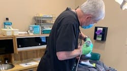 Figure 2: Scanning patient’s lower and upper arches with the Medit i700 scanner. Figure 2: Scanning patient’s lower and upper arches with the Medit i700 scanner.