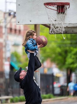 Dr. Nacho playing basketball with his 3-year-old daughter. Dr. Nacho playing basketball with his 3-year-old daughter.