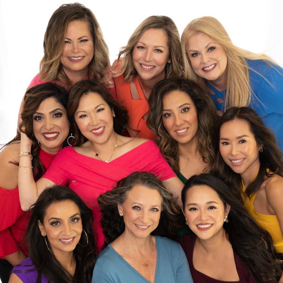Back row: Dr. Susan McMahon, Dr. Julie Woods, Dr. Stephanie Mapp. Middle row: Dr. Linty John-Varghese, Dr. Grace Yum, Dr. Nada Albatish. Bottom row: Dr. Sonia Chopra, Dr. Josie Dovidio, Dr. Katie To, Dr. Bao-Tran Nguyen.