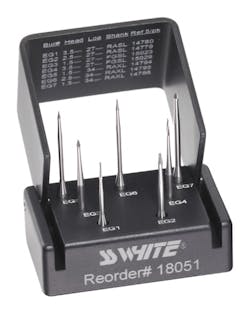 Figure 2: I use SS White's EndoGuide access and troughing burs in conjunction with the DCTaperH system. Figure 2: I use SS White's EndoGuide access and troughing burs in conjunction with the DCTaperH system.