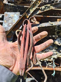 Burned instruments from Dr. Ihor Vovk’s destroyed dental lab. Burned instruments from Dr. Ihor Vovk’s destroyed dental lab.