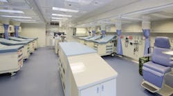 Wide interior of a mobile hospital with a state-of-the-art surgical suite, satellite communication capabilities, and more. Wide interior of a mobile hospital with a state-of-the-art surgical suite, satellite communication capabilities, and more.