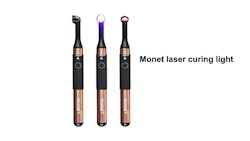 Figure 1: The Monet laser light is looking very promising. It emits high energy and has a fast cure, but, as with any fast light, it produces high heat.