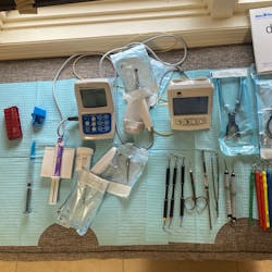 Figure 1: My endodontic instruments spread out. Each of these instruments were individually wrapped or put into a cabinet.