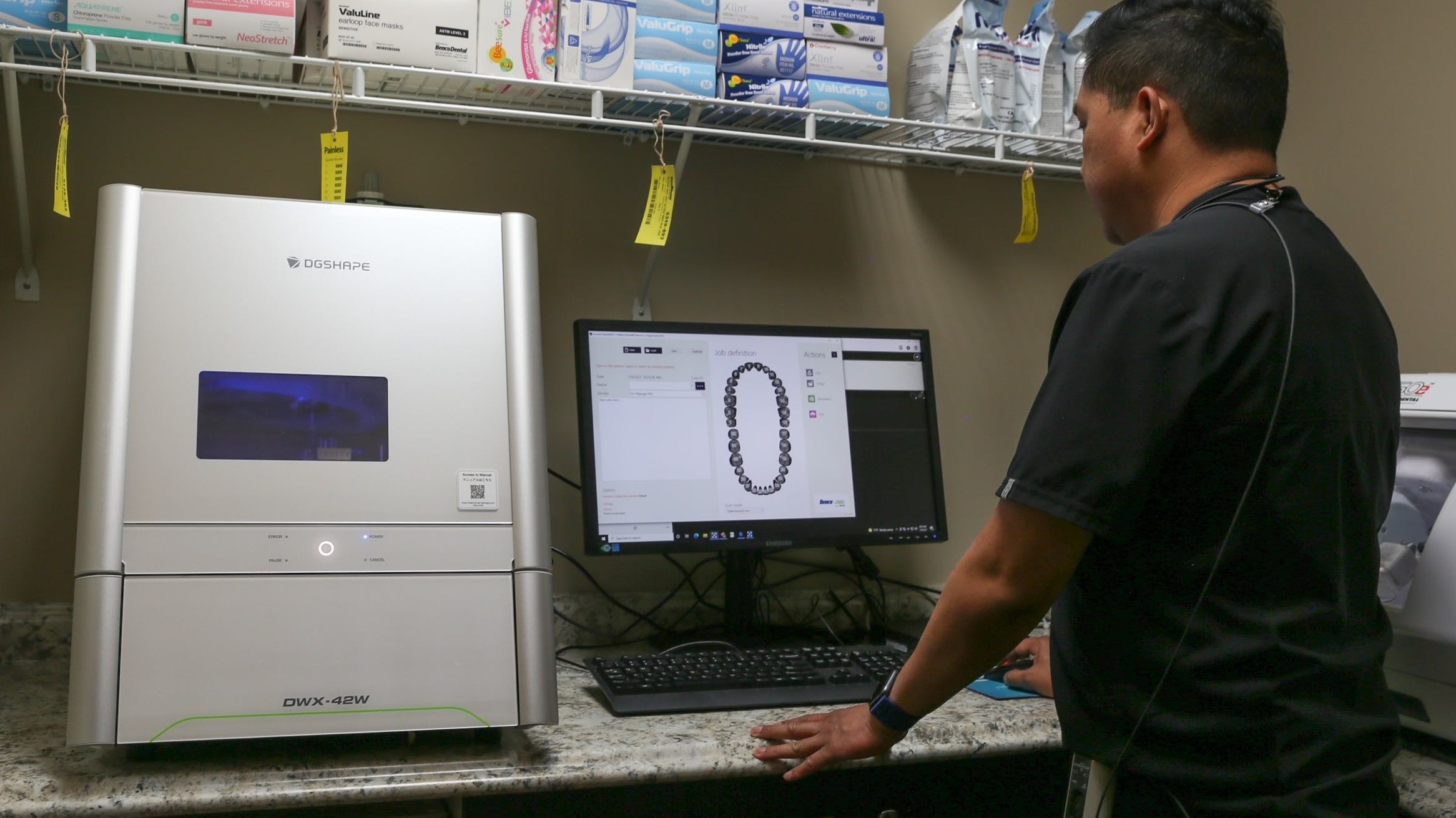 Dr. Eric Mayuga takes time to review his cases and actively collaborate with his local trusted dental laboratory.