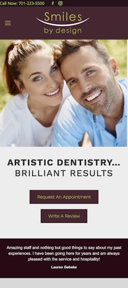 Figure 2: The same website using responsive design when viewed on a mobile device. Figure 2: The same website using responsive design when viewed on a mobile device.