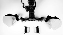 Figure 2: My third eye, MILC full frame camera with 105mm lens and various light deflectors for smile (“paddles” diffusers, sides) and for posterior teeth (close-up deflectors, bottom) Figure 2: My third eye, MILC full frame camera with 105mm lens and various light deflectors for smile (“paddles” diffusers, sides) and for posterior teeth (close-up deflectors, bottom)