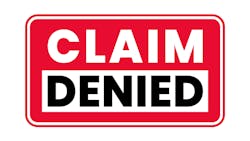 sign that says 'claim denied' sign that says 'claim denied'