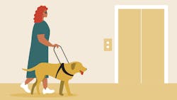 Dental employee with service dog Dental employee with service dog