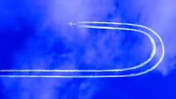 Jet changing direction mid-air Jet changing direction mid-air