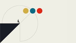 Minimalist illustration of a person sitting on a chair at the edge of a dark triangular platform, looking toward three overlapping colored circles—yellow, teal, and red—framed by geometric lines on a light background. Minimalist illustration of a person sitting on a chair at the edge of a dark triangular platform, looking toward three overlapping colored circles—yellow, teal, and red—framed by geometric lines on a light background.