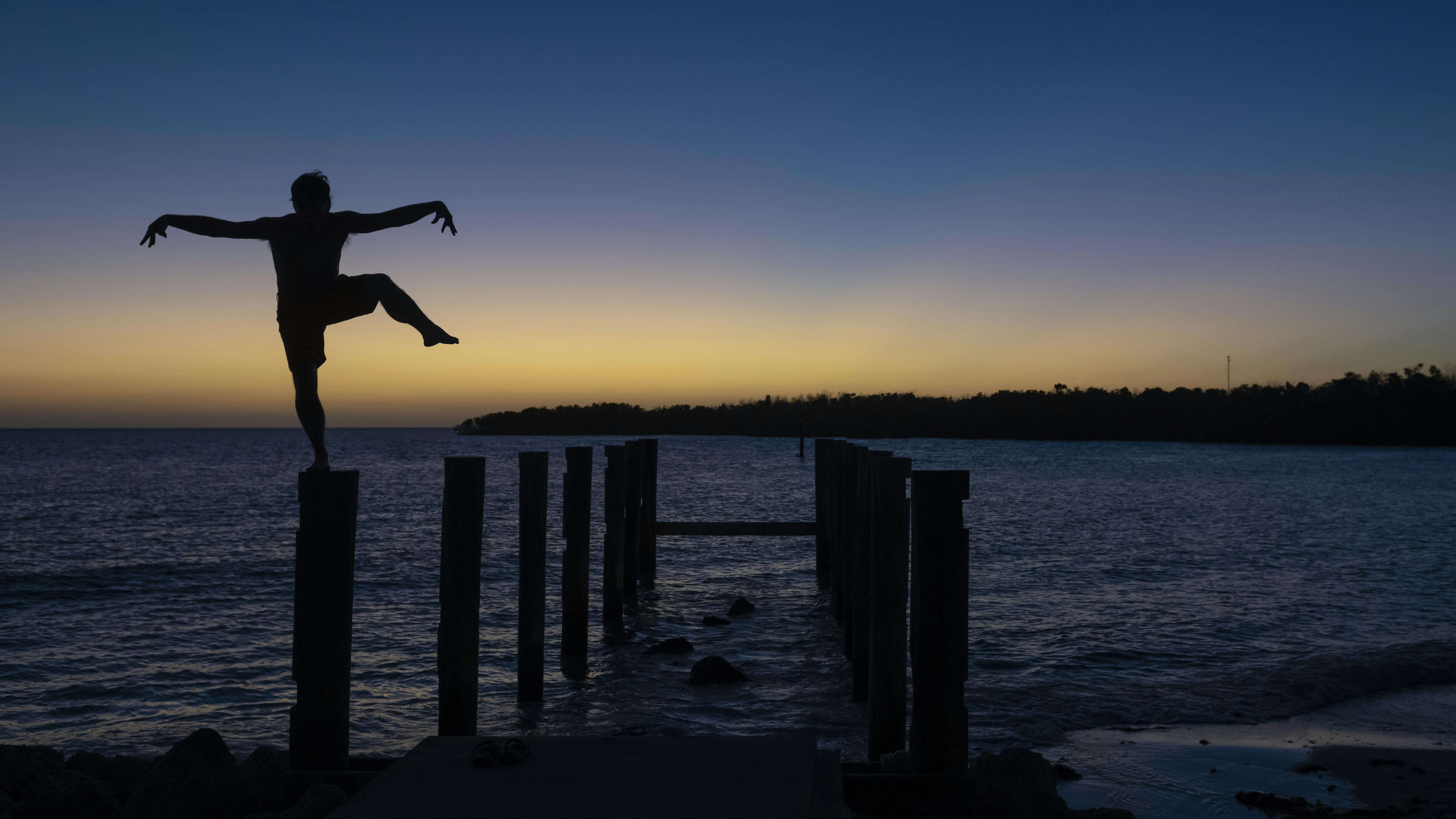 Karate Kid achieving balance