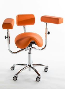 Figure 2: Ergonomic stools with recommended seat, backrest, and armrest features. Images provided by Back Quality Ergonomics BQE. Figure 2: Ergonomic stools with recommended seat, backrest, and armrest features. Images provided by Back Quality Ergonomics BQE.