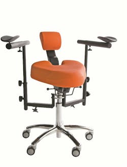 Figure 2: Ergonomic stools with recommended seat, backrest, and armrest features. Images provided by Back Quality Ergonomics BQE. Figure 2: Ergonomic stools with recommended seat, backrest, and armrest features. Images provided by Back Quality Ergonomics BQE.