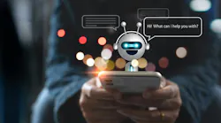 Conceptual image of robot popping out of phone