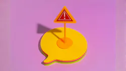 Illustration of a chat bubble with an exclamation point in the middle Illustration of a chat bubble with an exclamation point in the middle
