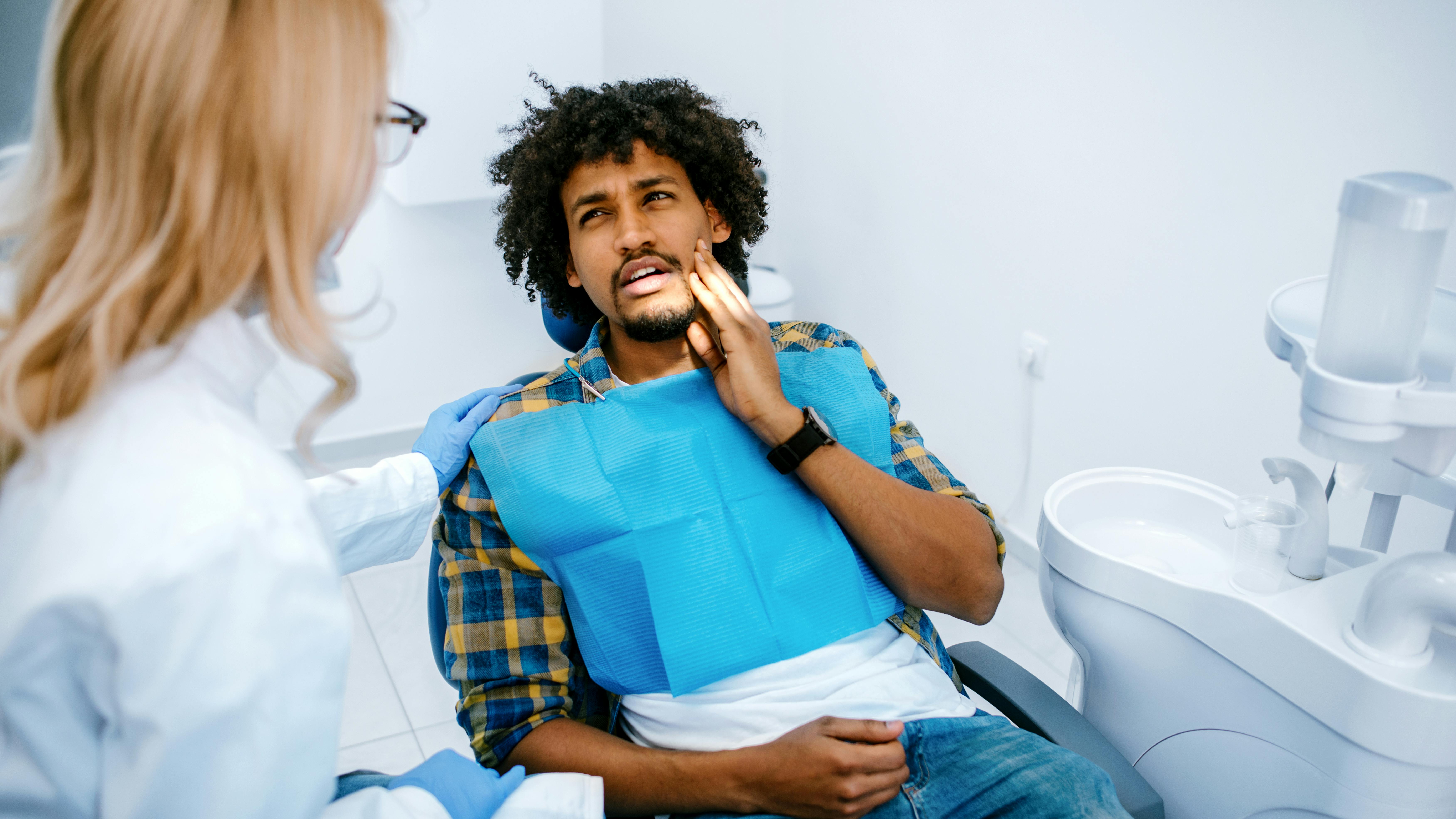 unhappy dental patient