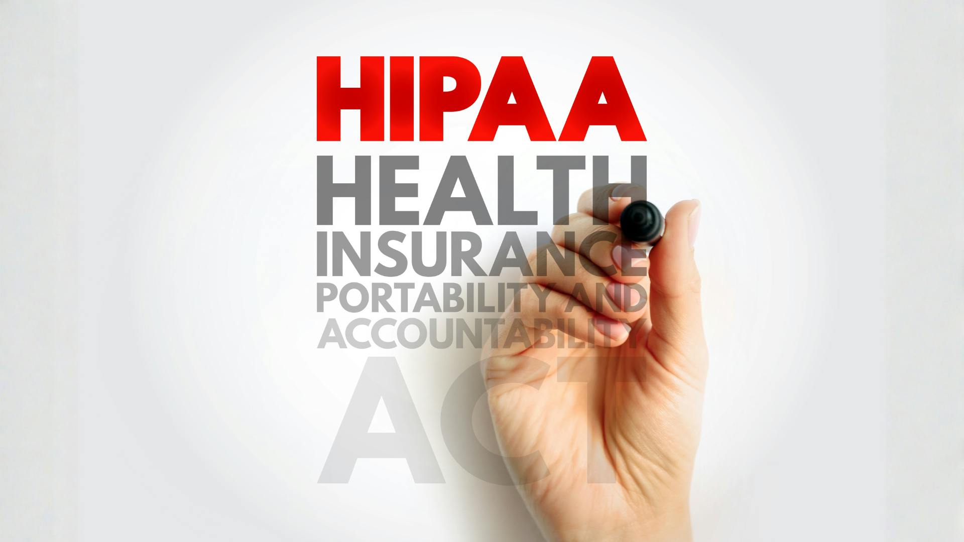 Hand writing HIPAA abbreviation on virtual screen