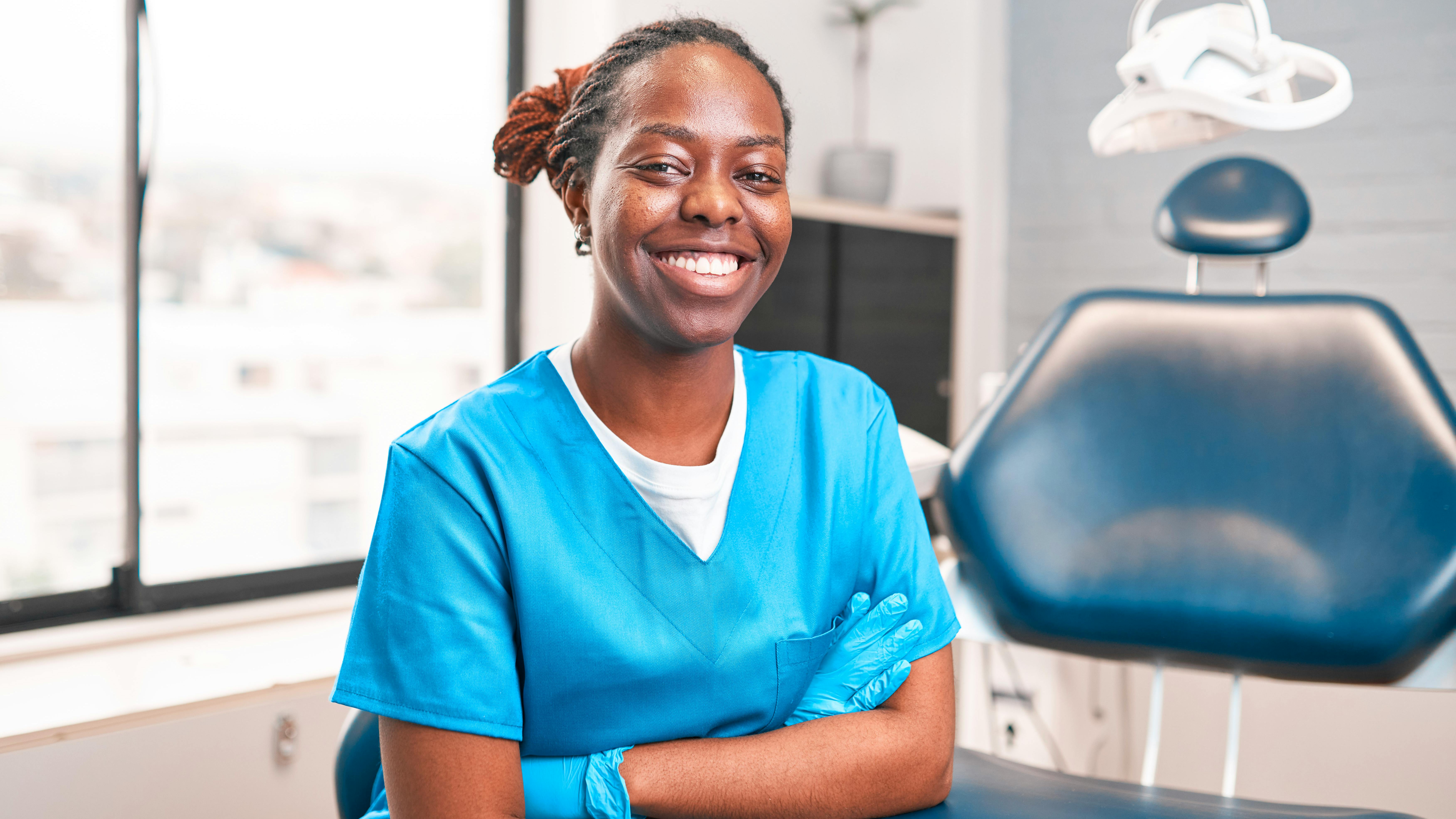 Dental assistant smiling